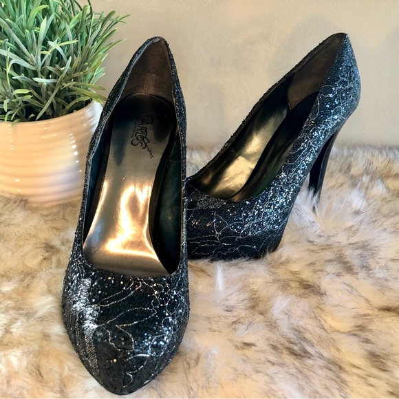 Carlos Santana Lace & Glitter Stilettos, Size 8 - Picture 6 of 7